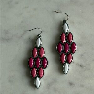 Bellestyle Vintage Pink and White Teardrop Earrings